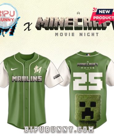 Miami Marlins MLB x Minecraft Movie Night Baseball Jersey