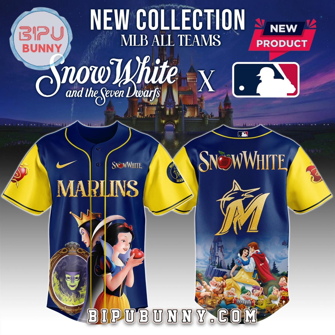 Miami Marlins MLB x Snow White 2025 Baseball Jersey