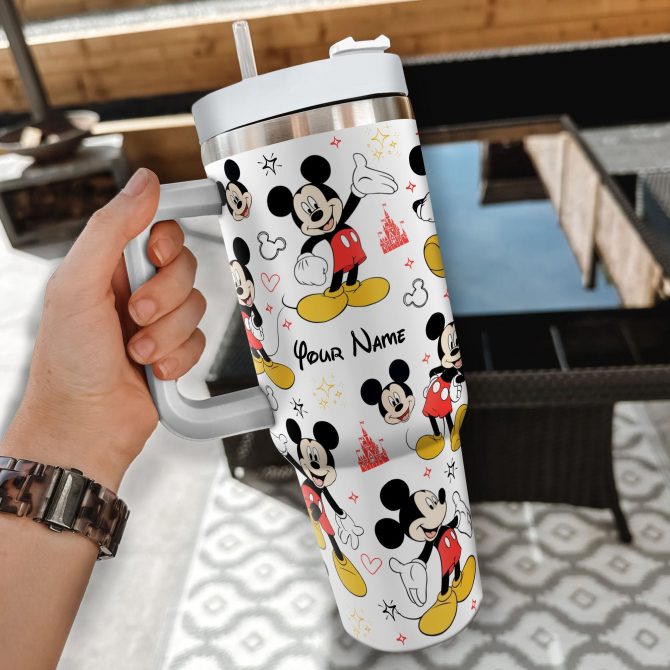 Mickey Mouse Disney Cartoon Custom Stanley Quencher 40oz Stainless Steel Tumbler With Handle - Image 2