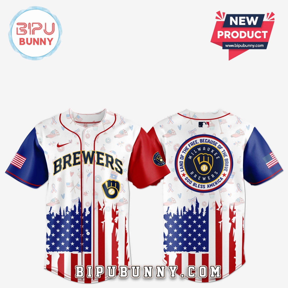 Milwaukee Brewers Independence Day Baseball Jersey 2025 - Image 2