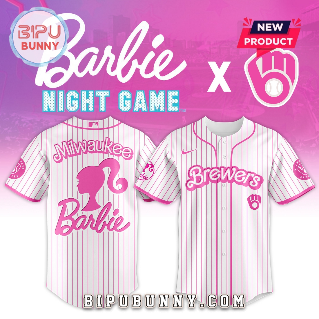 Milwaukee Brewers MLB x Barbie Night Game Baseball Jersey