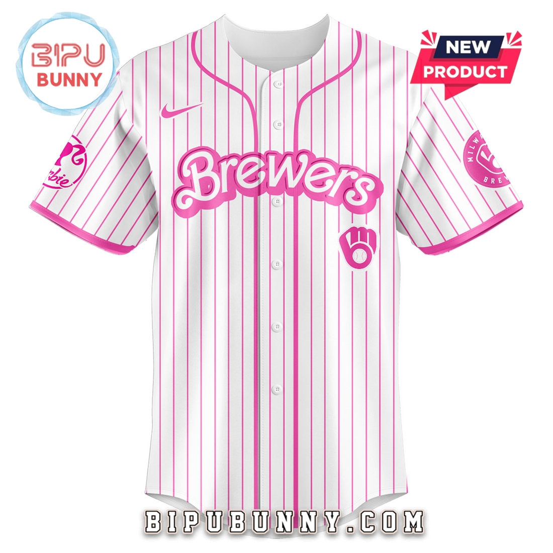 Milwaukee Brewers MLB x Barbie Night Game Baseball Jersey - Image 2