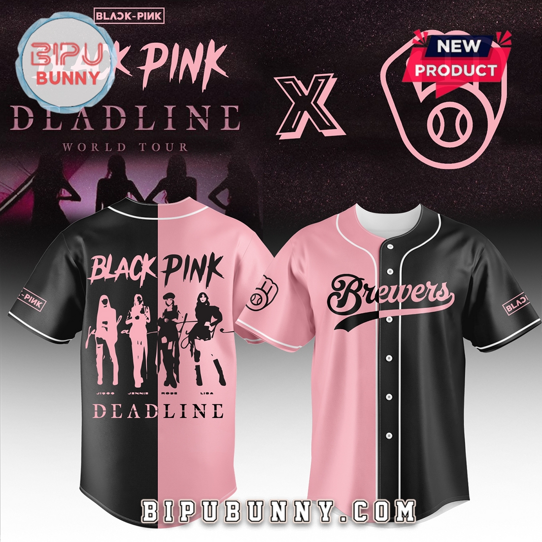 Milwaukee Brewers MLB x BLACKPINK Baseball Jersey