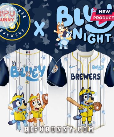 Milwaukee Brewers MLB x Bluey And Bingo Baseball Jersey