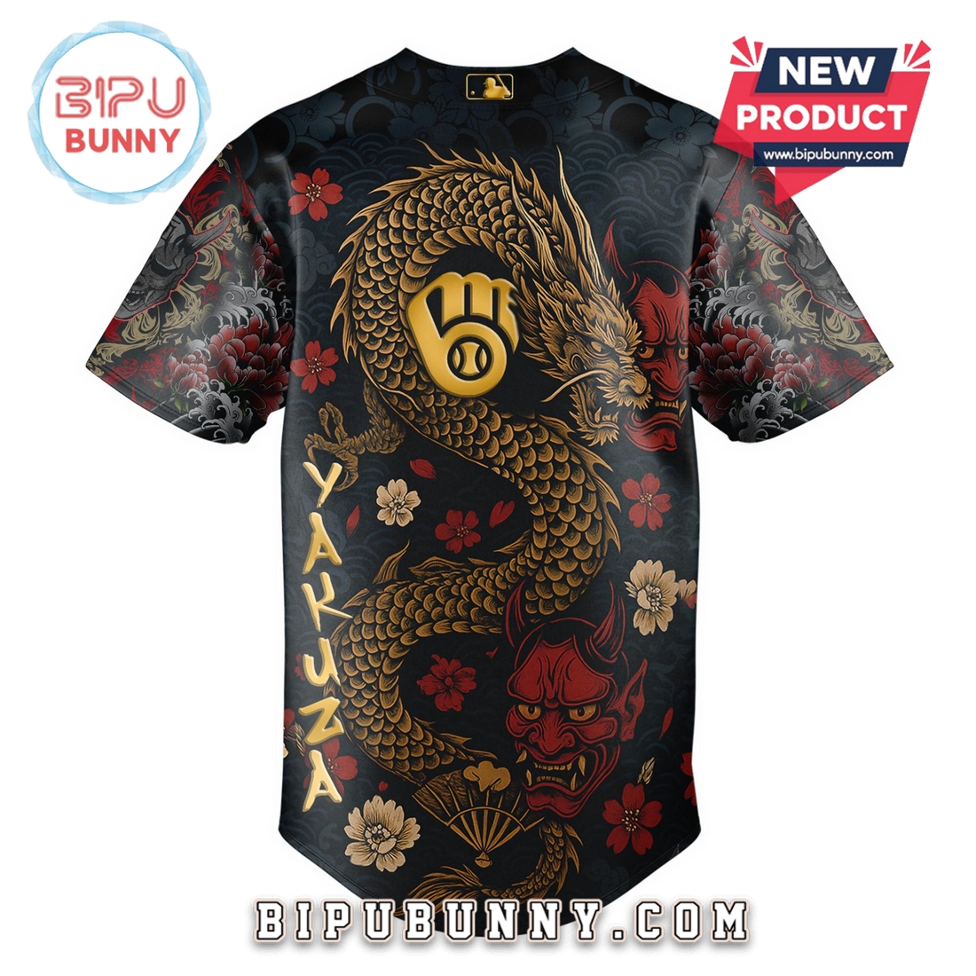 Milwaukee Brewers MLB x Yakuza Bloodline Baseball Jersey - Image 3