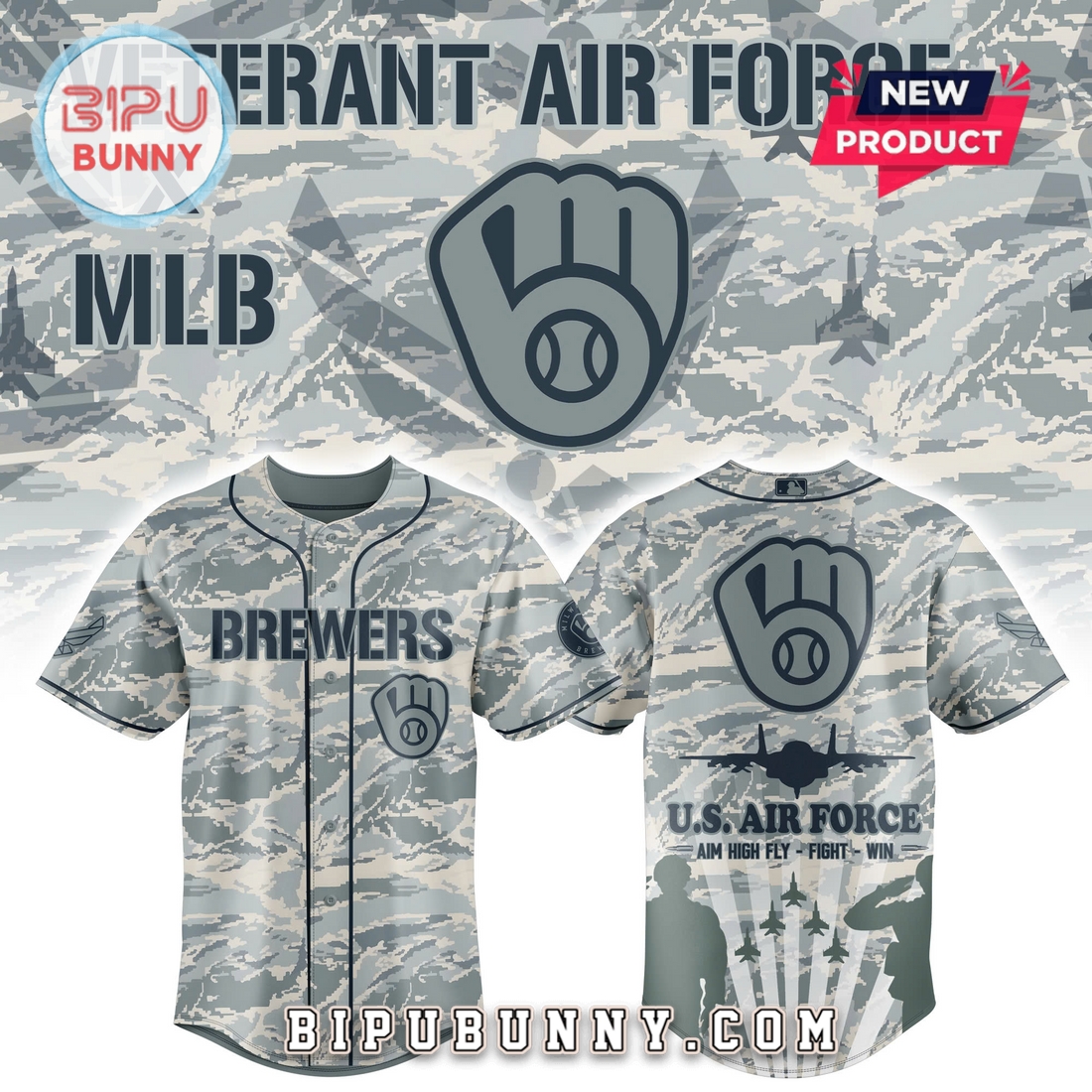 Milwaukee Brewers x Veteran Air Force 2025 Baseball Jersey