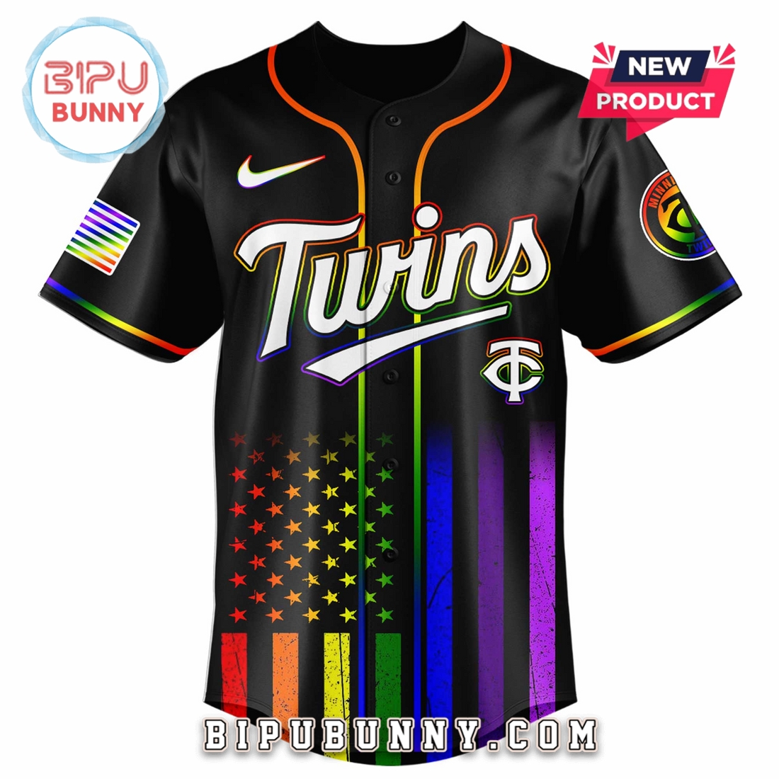 Minnesota Twins Happy Pride Month Baseball Jersey - Image 2
