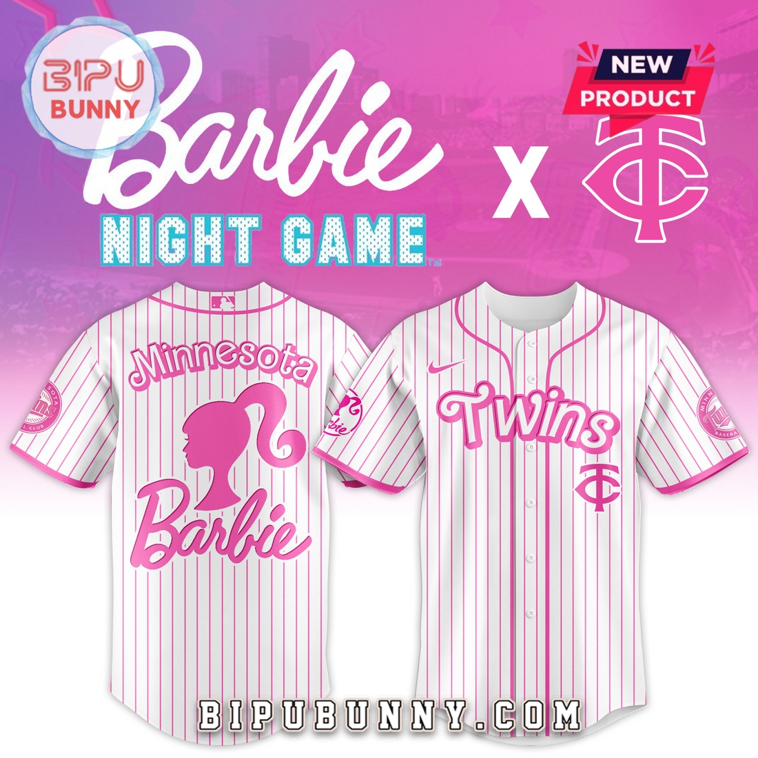 Minnesota Twins MLB x Barbie Night Game Baseball Jersey