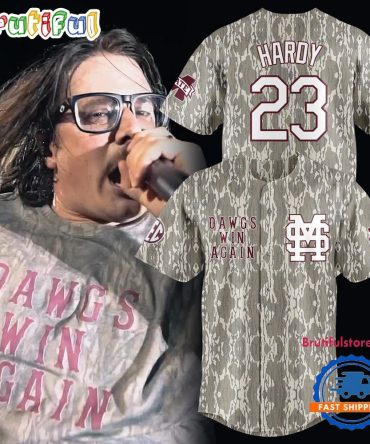 Mississippi State Bulldogs Football Hardy MSU Vintage Dawgs Win Again Camo Jersey Shirt