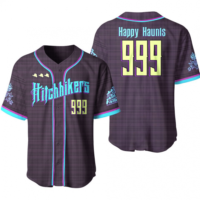 Haunted Hitchhikers Baseball Jersey - Happy Haunts 999 Design - Limited Edition