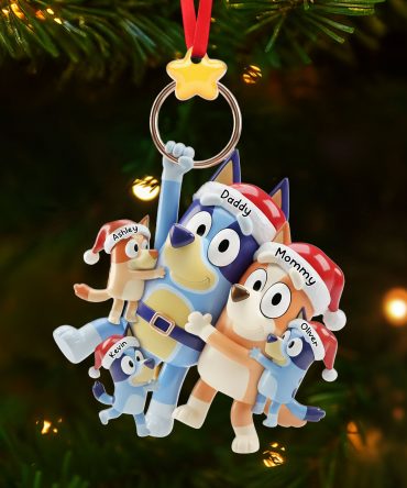 Playful Cartoon Family Tree Ornament, Personalized Gifts For Family
