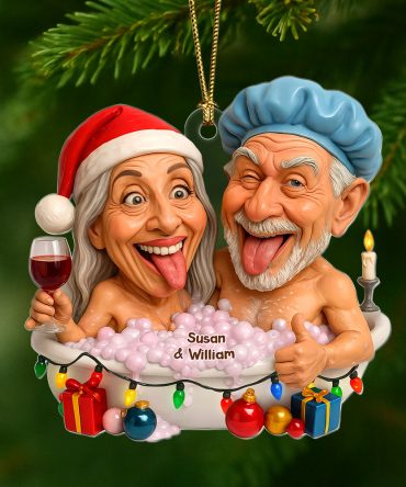 Funny Bathtub Couple Ornament - Custom Photo Gifts For Couple