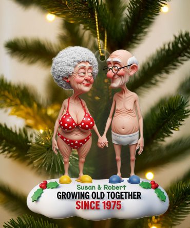 Funny Old Couple Ornament - Personalized Gifts For Couple