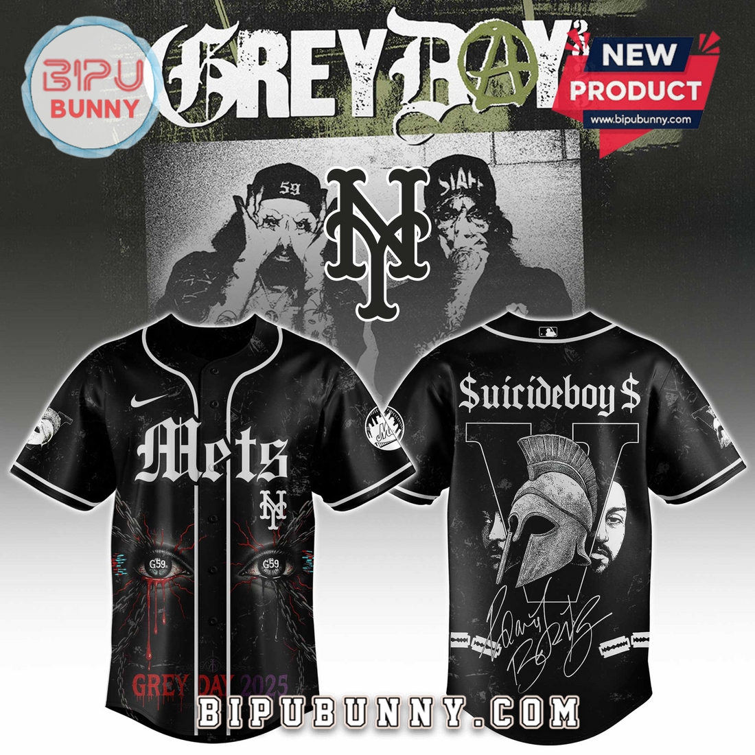 MLB x Suicideboys Grey Day 2025 Baseball Jersey - Image 4