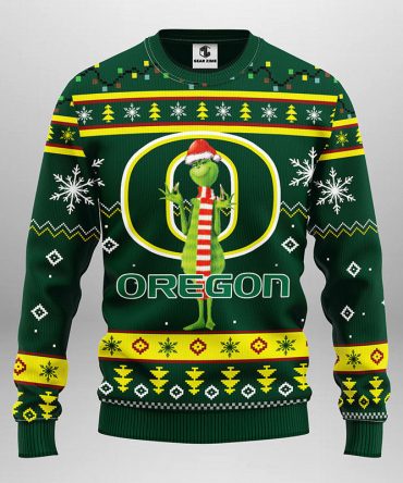 Oregon Ducks Funny Grinch Ugly Christmas Sweater