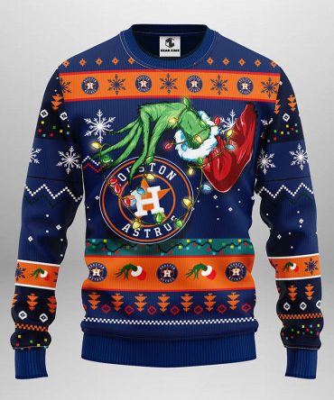 Houston Astros Grinch Ugly Christmas Sweater, Grinch Xmas Sweater
