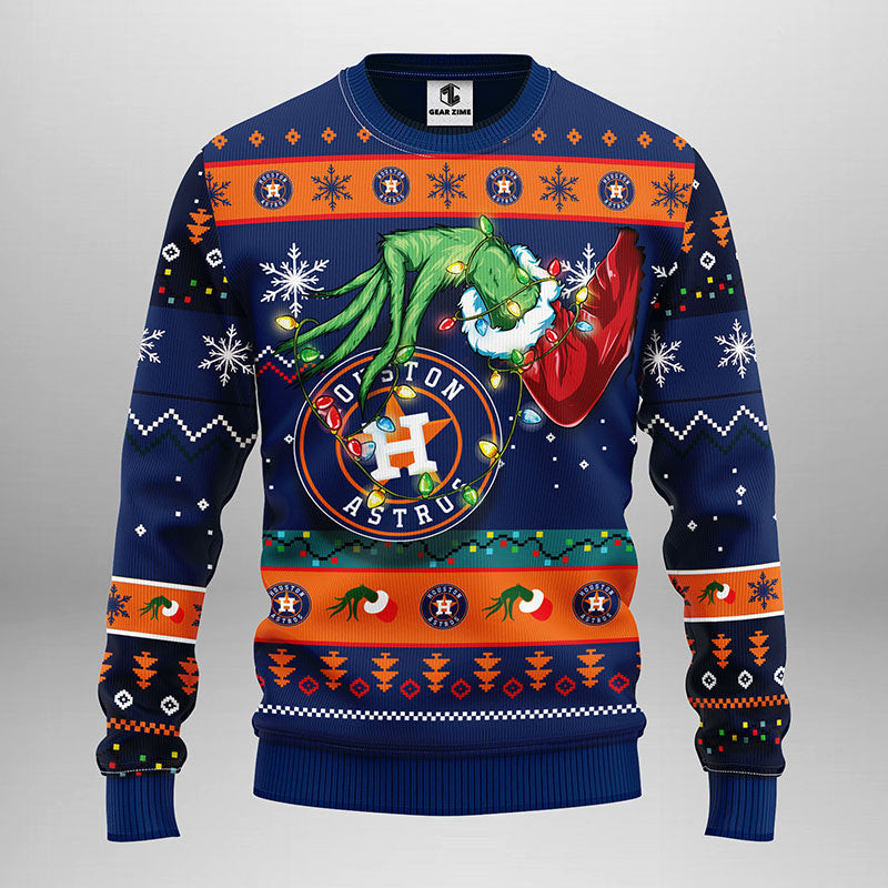 Houston Astros Grinch Ugly Christmas Sweater, Grinch Xmas Sweater