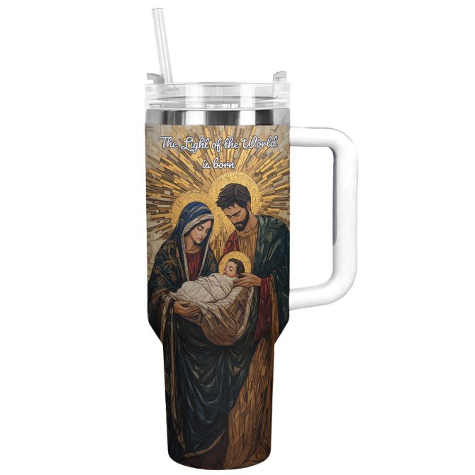 Nativity Blessings Christmas Custom Stanley Quencher 40oz Stainless Steel Tumbler With Handle