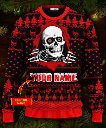 Christmas Skull Inside Me Skull Custom Ugly Christmas Sweater