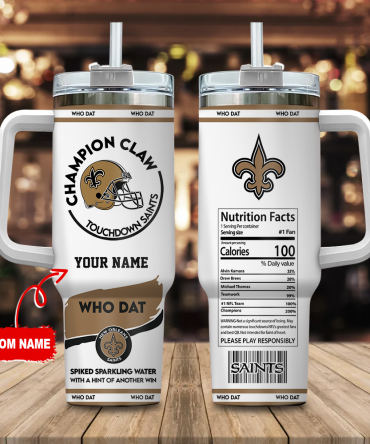 New Orleans Saints NFL Champion Claw Custom Stanley Cup 40 oz 30 oz Tumbler With Handle