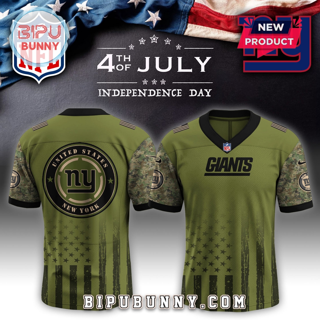 New York Giants NFL x Independence Day Baseball Jersey