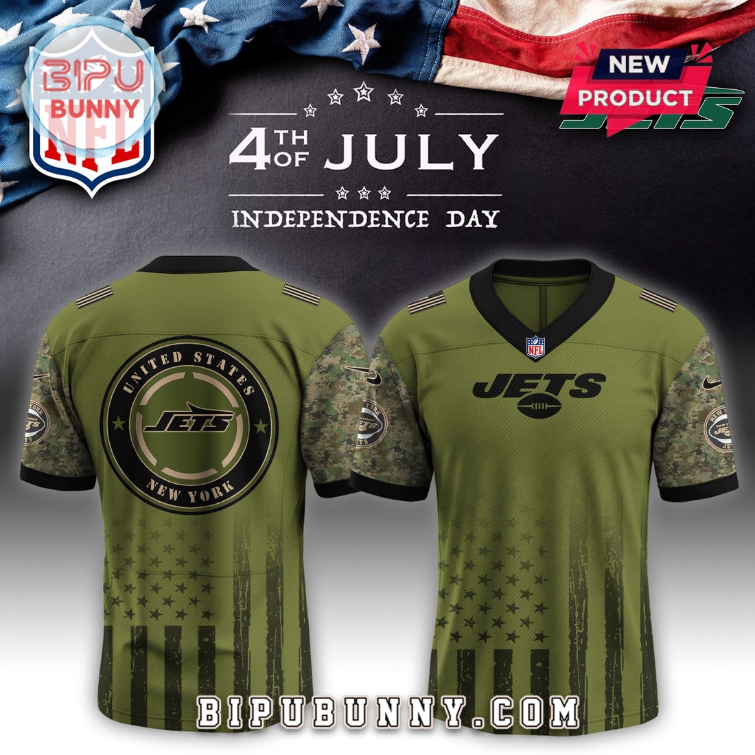 New York Jets NFL x Independence Day Baseball Jersey