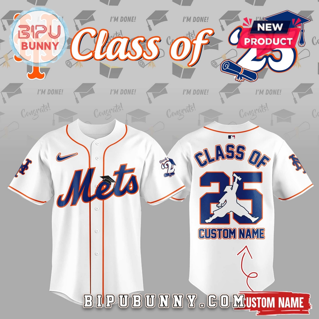 New York Mets Class Of 2025 Baseball Jersey