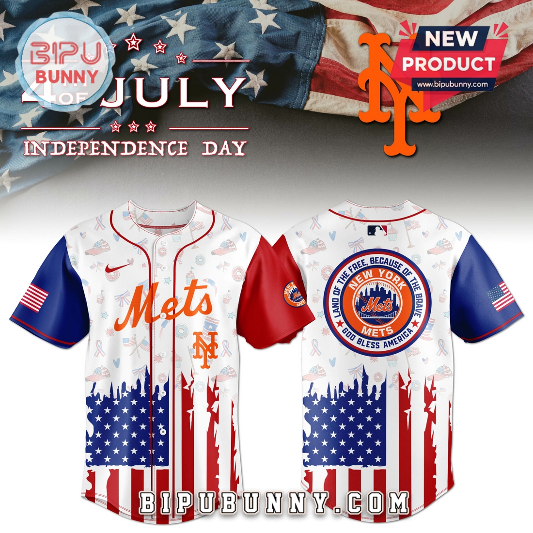New York Mets Independence Day Baseball Jersey 2025