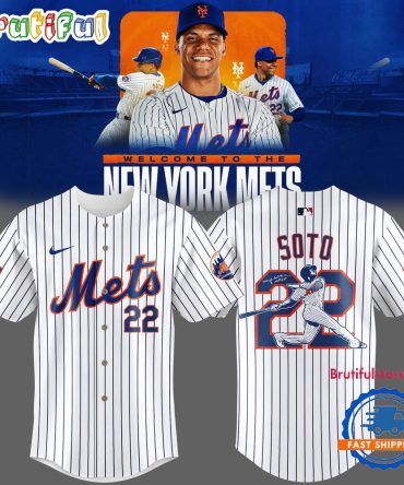 New York Mets Juan Soto 22 With Signature Baseball Jersey