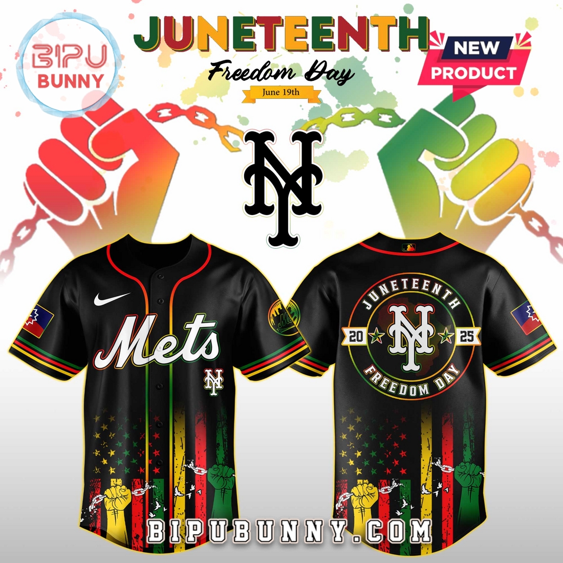 New York Mets MLB x Juneteenth Day 2025 Baseball Jersey