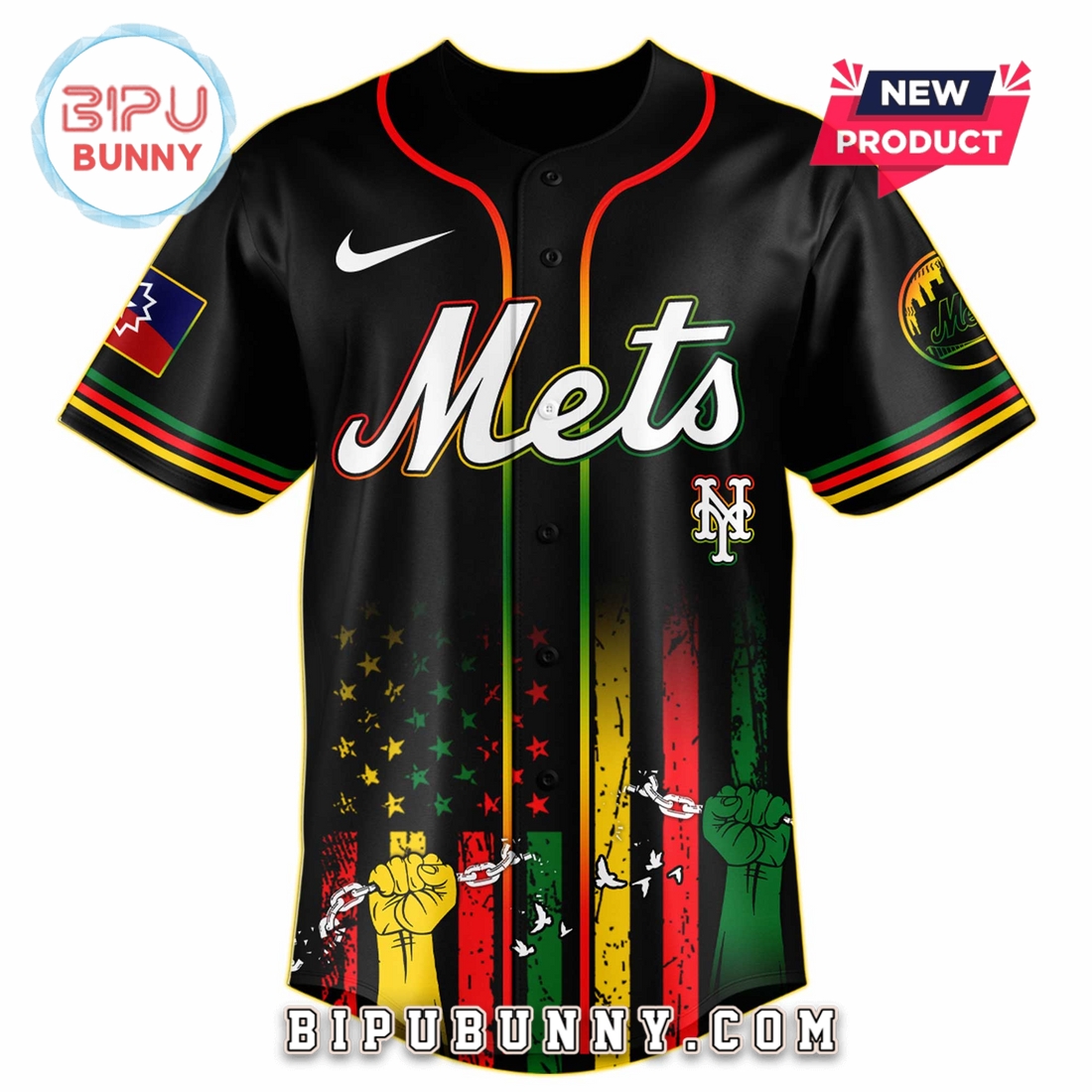 New York Mets MLB x Juneteenth Day 2025 Baseball Jersey - Image 2