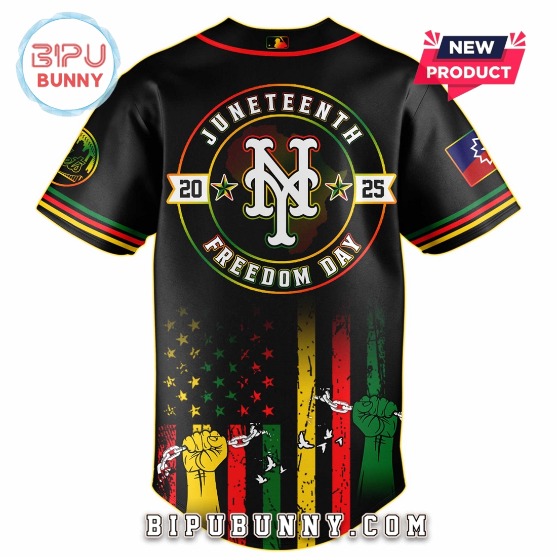 New York Mets MLB x Juneteenth Day 2025 Baseball Jersey - Image 3