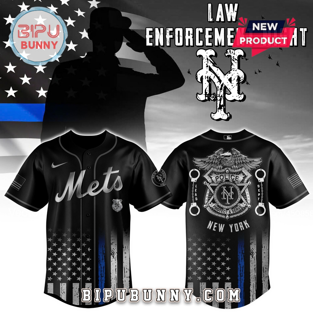 New York Mets MLB x Law Enforcement Night Baseball Jersey