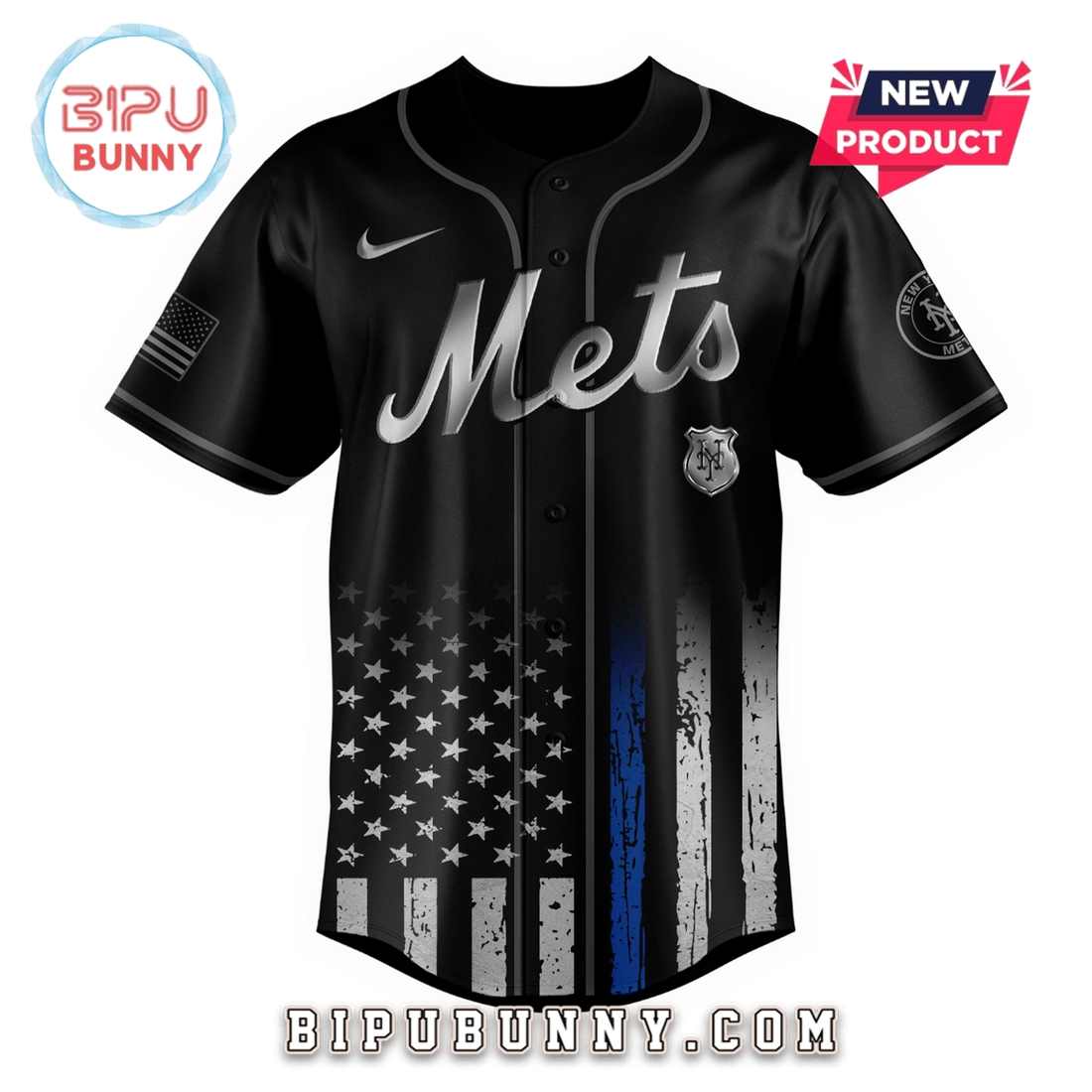 New York Mets MLB x Law Enforcement Night Baseball Jersey - Image 2