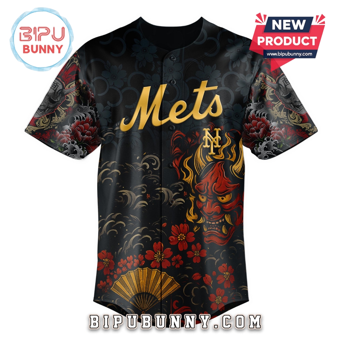 New York Mets MLB x Yakuza Bloodline Baseball Jersey - Image 2