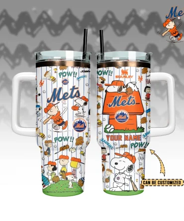 New York Mets x Peanuts Custom Stanley Cup 40 oz 30 oz Tumbler With Handle