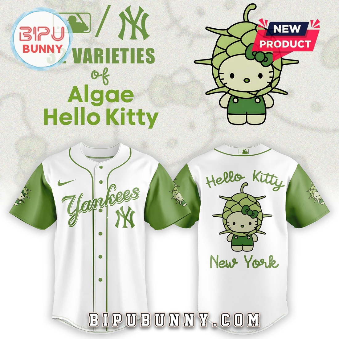 New York Yankees x 32 Algae Hello Kitty Baseball Jersey
