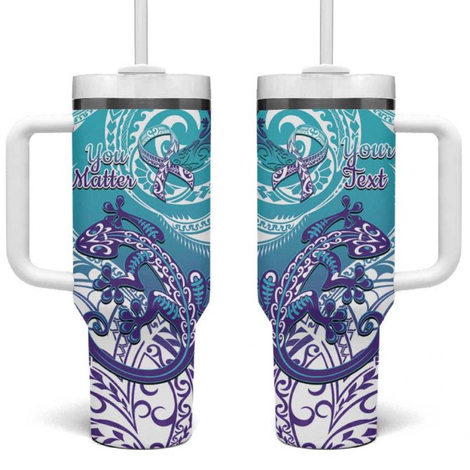 New Zealand Suicide Prevention Month You Matter NZ Fern Custom Stanley Quencher 40oz Stainless Steel Tumbler With Handle