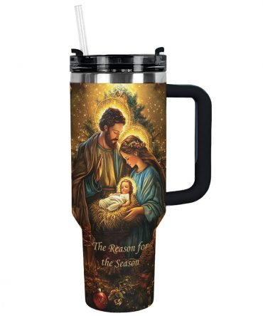 O Holy Night Christmas Custom Stanley Quencher 40oz Stainless Steel Tumbler With Handle