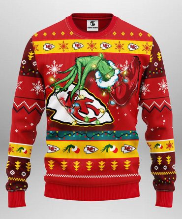 Kansas City Chiefs Grinch Ugly Christmas Sweater, Grinch Xmas Sweater