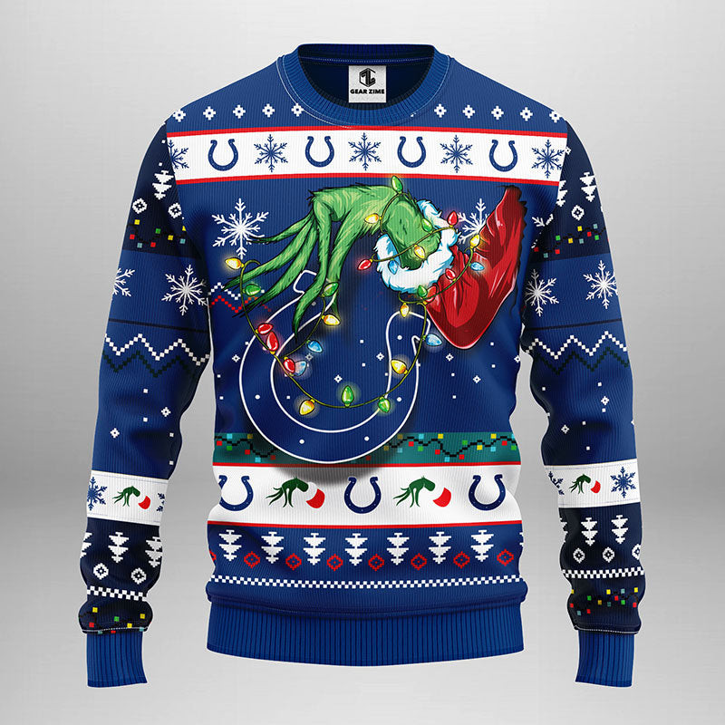 Indianapolis Colts Grinch Ugly Christmas Sweater, Grinch Xmas Sweater