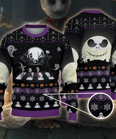 Nightmare Before Xmas Road Ugly Sweater, Nightmare Before Christmas Sweatshirt