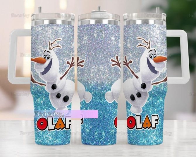 Olaf Frozen Cartoon Custom Stanley Quencher 40oz Stainless Steel Tumbler - Image 5