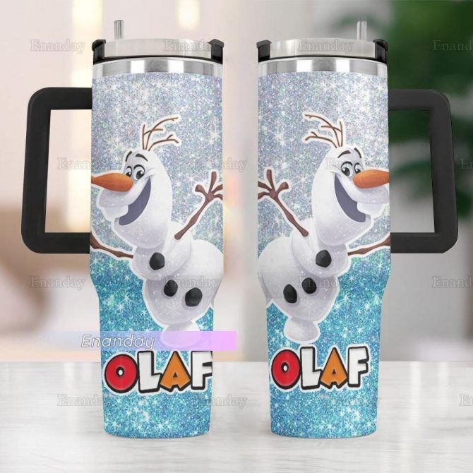Olaf Frozen Cartoon Custom Stanley Quencher 40oz Stainless Steel Tumbler - Image 6