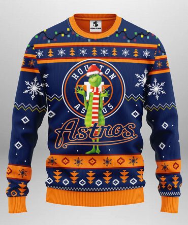Houston Astros Funny Grinch Ugly Christmas Sweater, Grinch Xmas Sweater