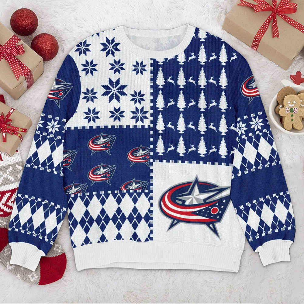 Special Release Columbus Blue Jackets NHL Ugly Sweater All Over Prints Christmas Season HONHL180924SW9