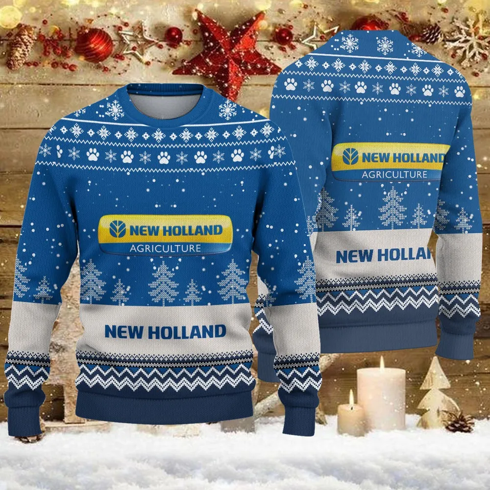 Ugly Sweater New Holland Farmer Love Exclusive Logo QTFRSW091124A27SW