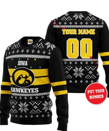 Personalized Iowa Hawkeyes Christmas Sweater
