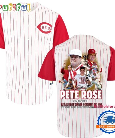 Pete Rose 1941-2024 MLB'S All Time Hit King And A Cincinnati Reds Icon Baseball Jersey