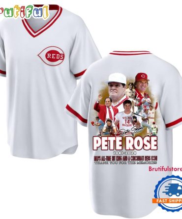 Pete Rose 1941-2024 MLB'S All Time Hit King And A Cincinnati Reds Icon Jersey Shirt